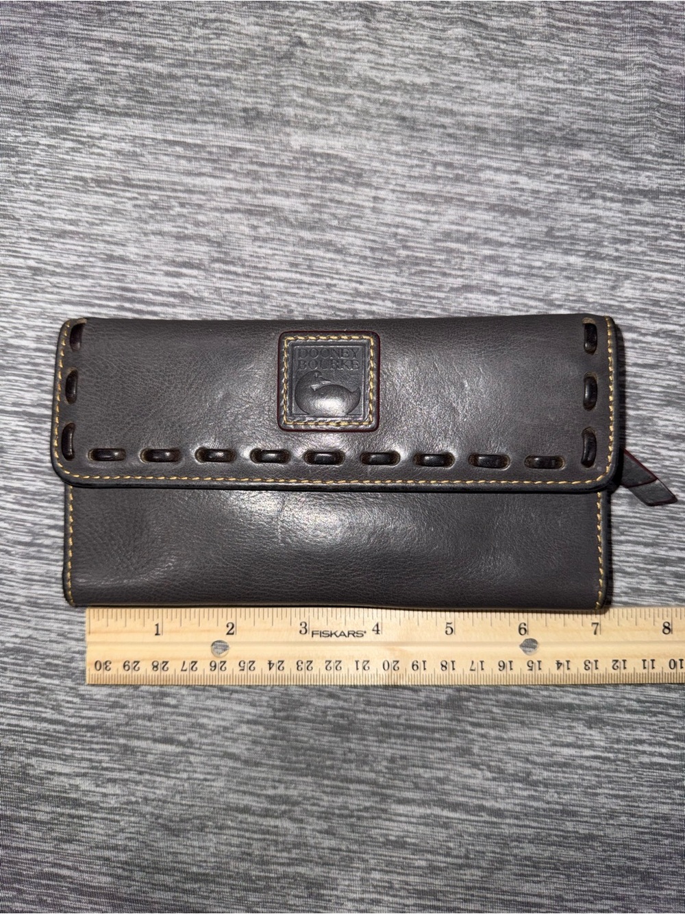 Dooney & Bourke Florentine Gray Whipstitch Continental